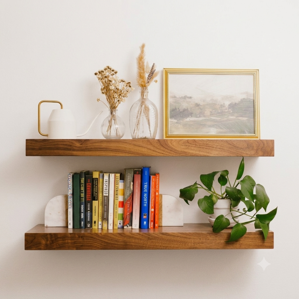 Walnut Floating Shelf - Modern
