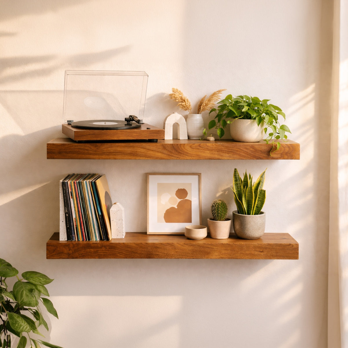 Walnut Floating Shelf - Modern