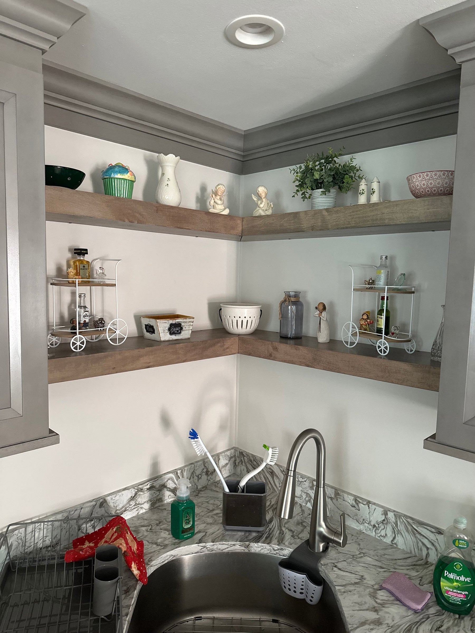 Maple Corner Floating Shelf 12" Deep - Modern