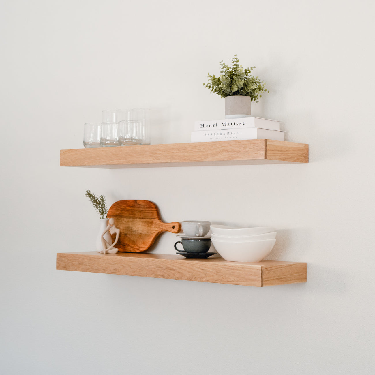 Lyons Crafted White Oak Floating Shelves