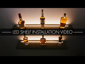Walnut LED Floating Shelf - Modern